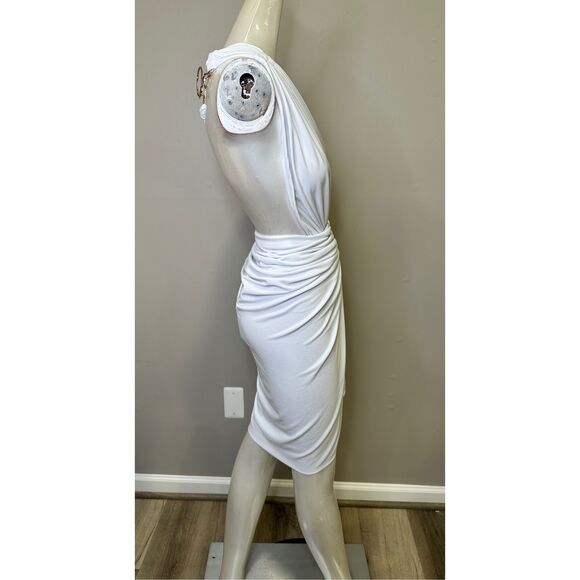 NWT J.Angelique Valeria Mini Dress in White solid Knit Size M $295 - Picture 7 of 10